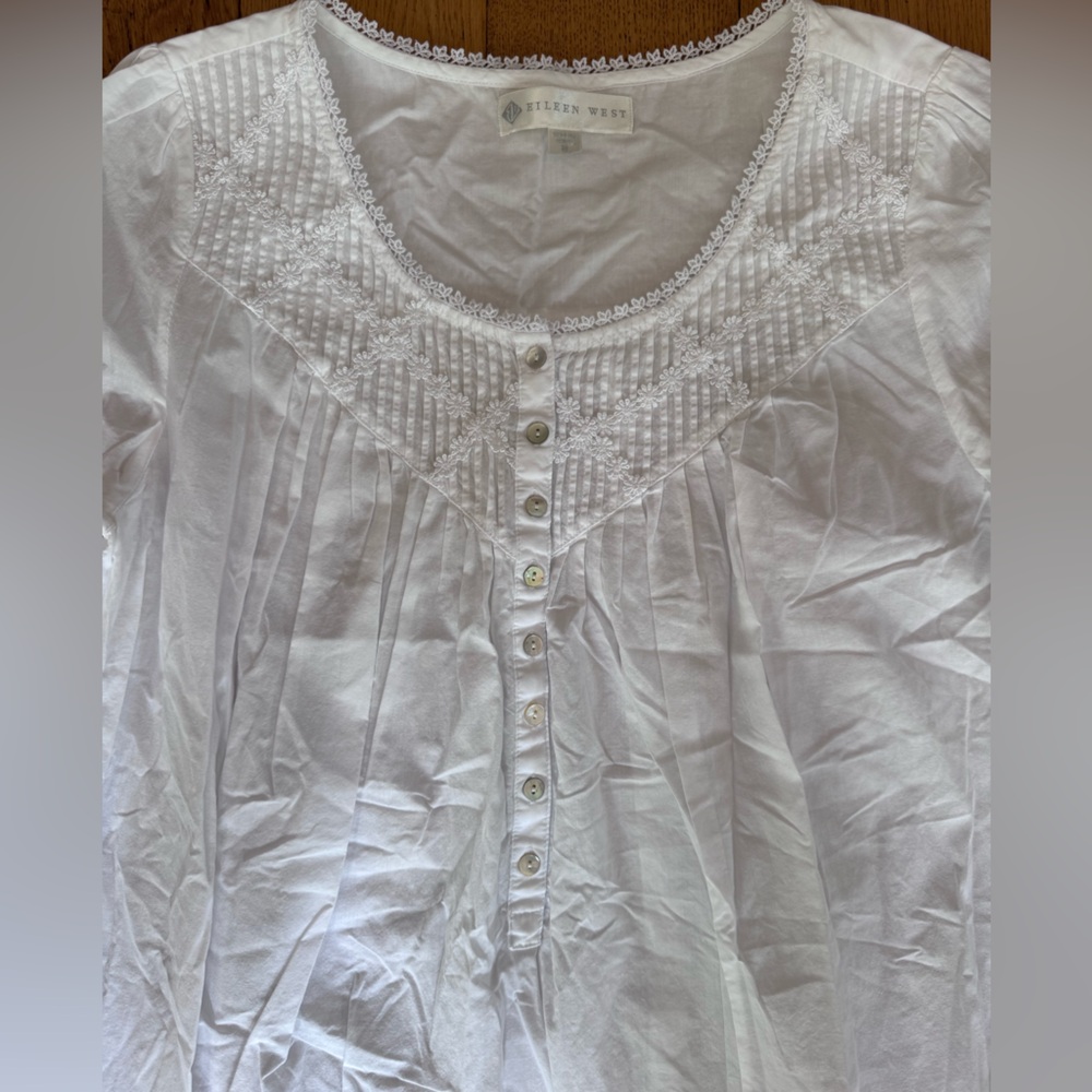 Eileen West White Long Sleeve Nightgown - Picture 6 of 16